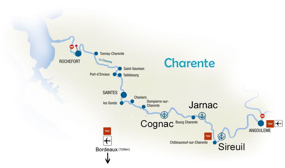 Mappa houseboat Charente