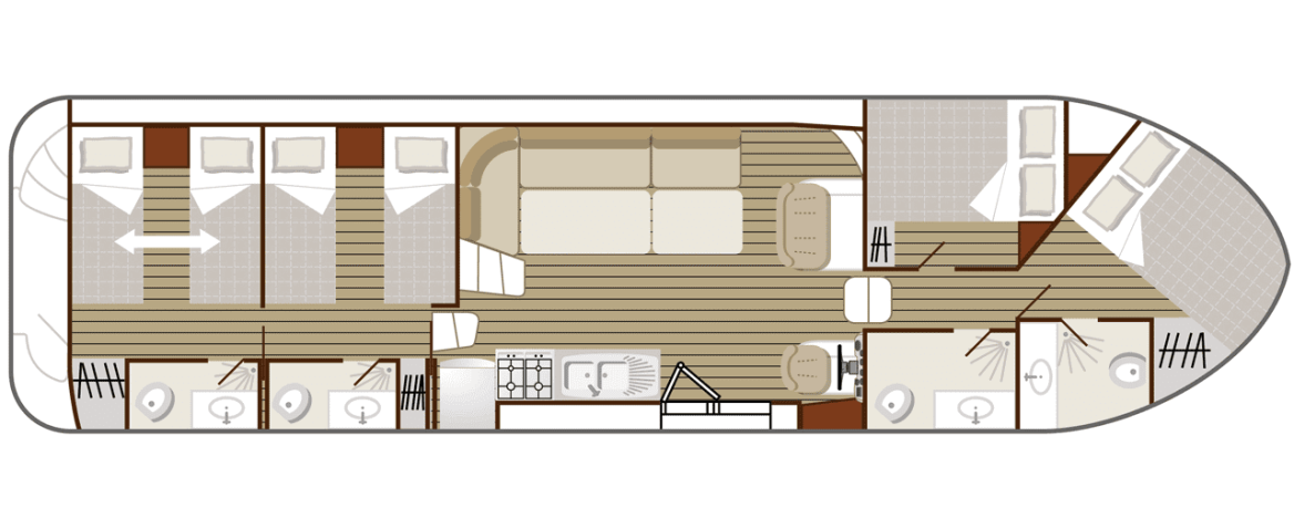 Houseboat Gran Comfort 1350 plan
