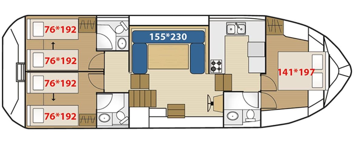 Houseboat Tarpon 42 Trio Prestige plan