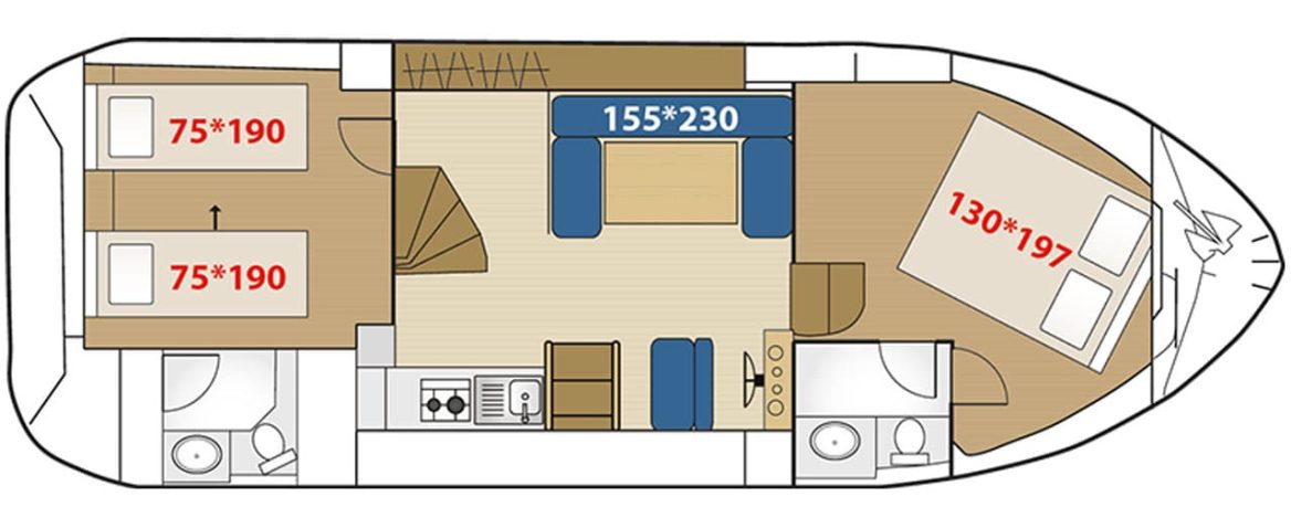 Houseboat Tarpon 37 Duo Prestige plan