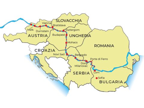 Mappa crociera fluviale sul Danubio