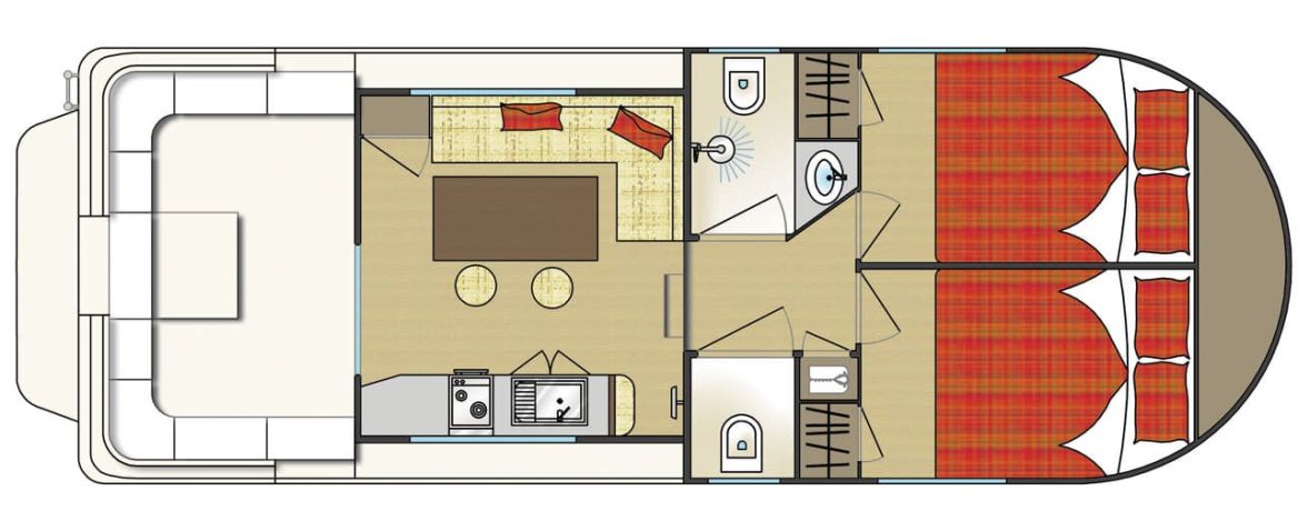 Houseboat New Con Fly First planimetria