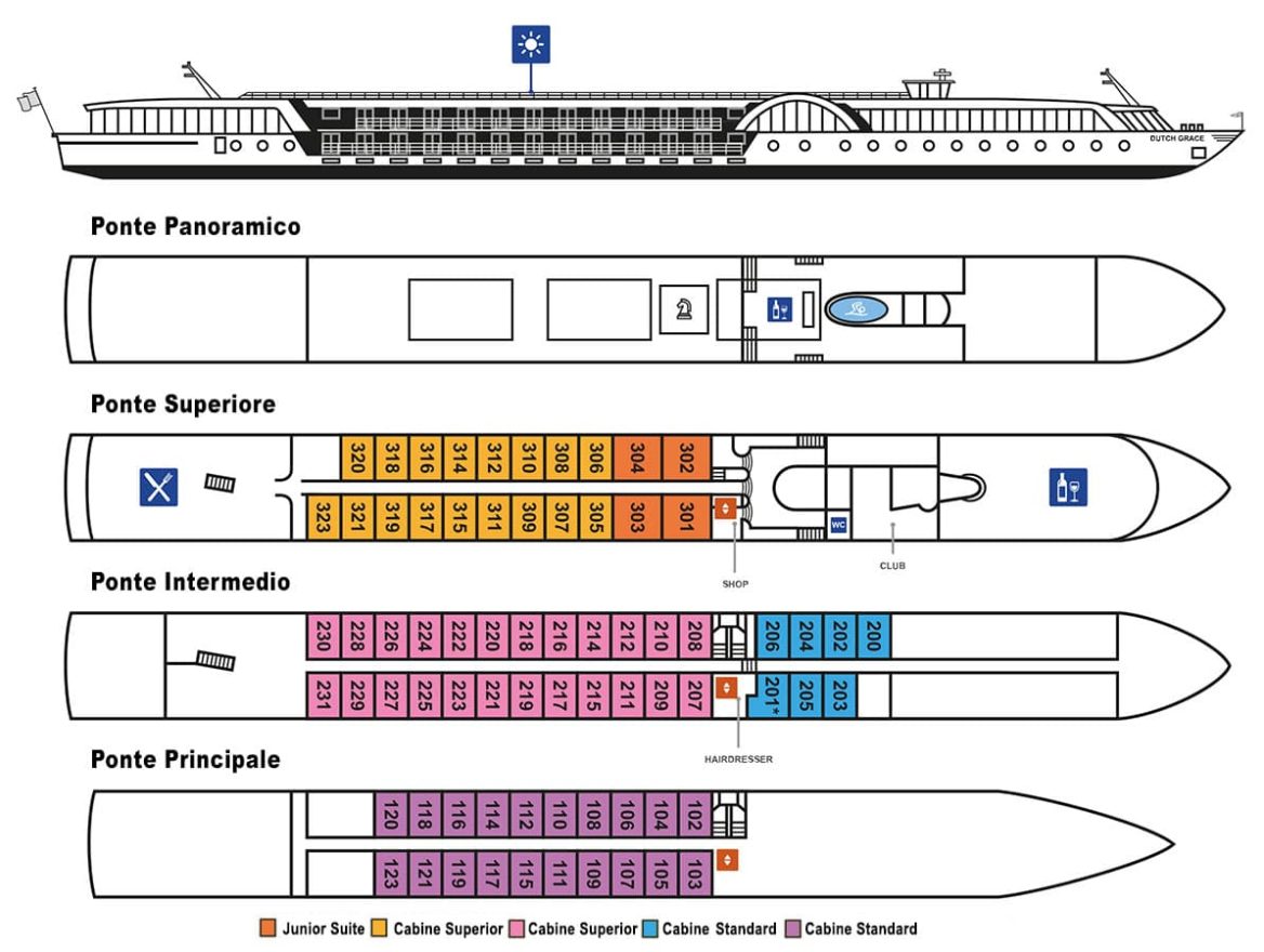 Motonave Ducth Grace planimetria